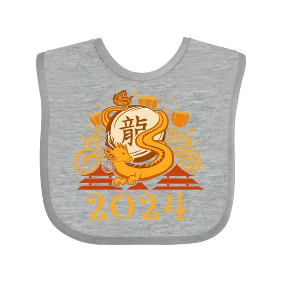 Inktastic 2024 Chinese New Year Dragon Boys or Girls Baby Bib