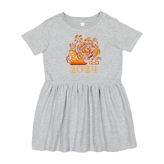 Inktastic 2024 Year of the Dragon Girls Toddler Dress
