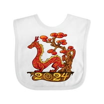 Inktastic 2024 Year of the Dragon New Years Boys or Girls Baby Bib