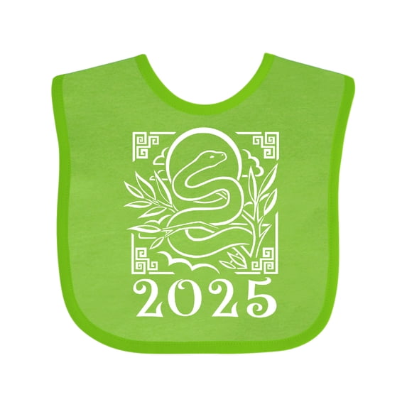 Inktastic 2025 Chinese New Year Snake Boys or Girls Baby Bib
