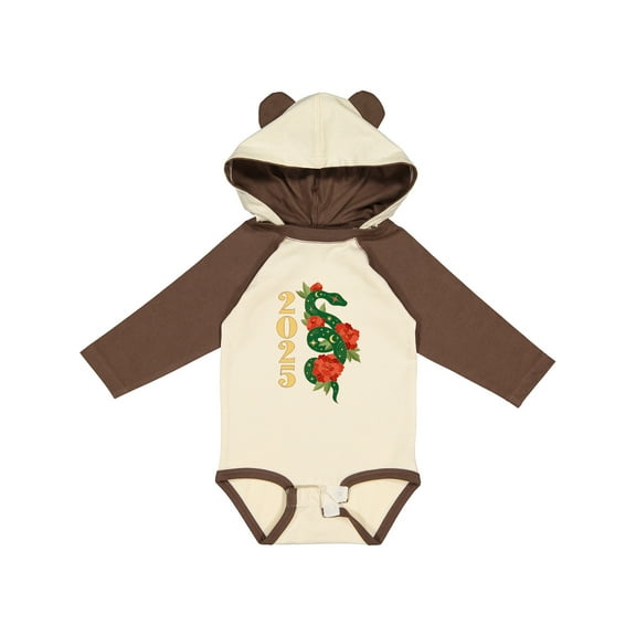 Inktastic 2025 Chinese New Year of the Snake Boys or Girls Long Sleeve Baby Bodysuit