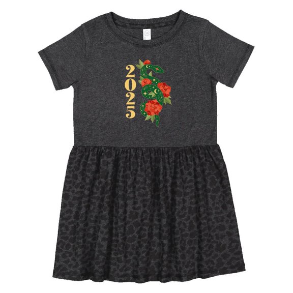 Inktastic 2025 Chinese New Year of the Snake Girls Toddler Dress