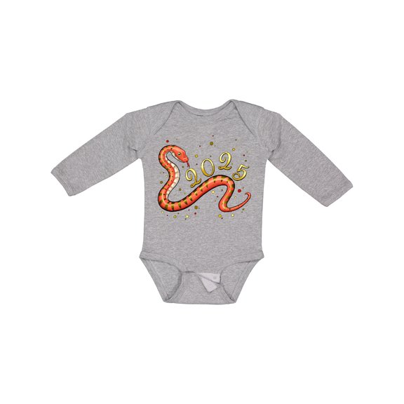 Inktastic 2025 Year of the Snake New Year Snake Boys or Girls Long Sleeve Baby Bodysuit