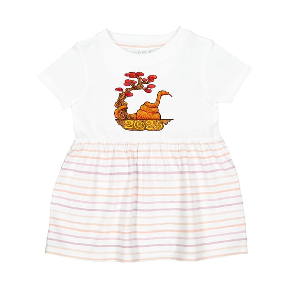 Inktastic 2025 Year of the Snake New Years Girls Baby Dress