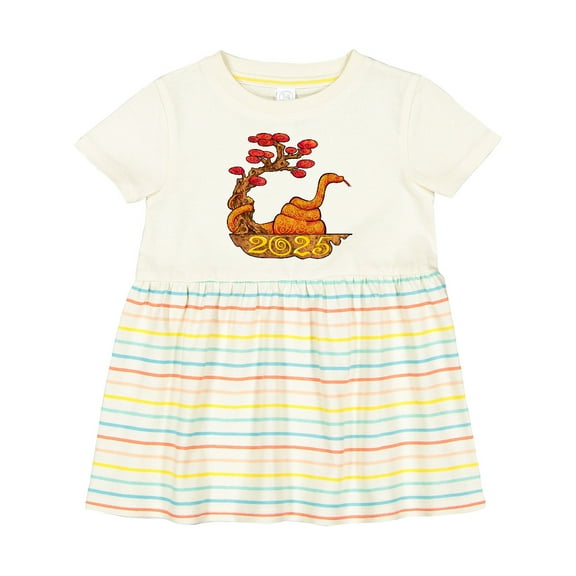Inktastic 2025 Year of the Snake New Years Girls Baby Dress