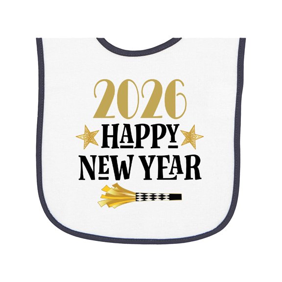 Inktastic 2026 Happy New Year Baby Terry Cloth Bib