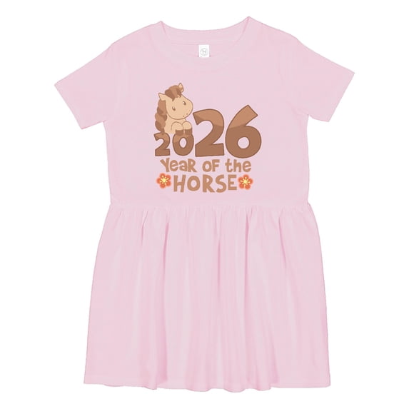 Inktastic 2026 Year of the Horse Girls Toddler Dress