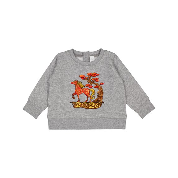 Inktastic 2026 Year of the Horse Happy New Year's Baby Sweatshirt