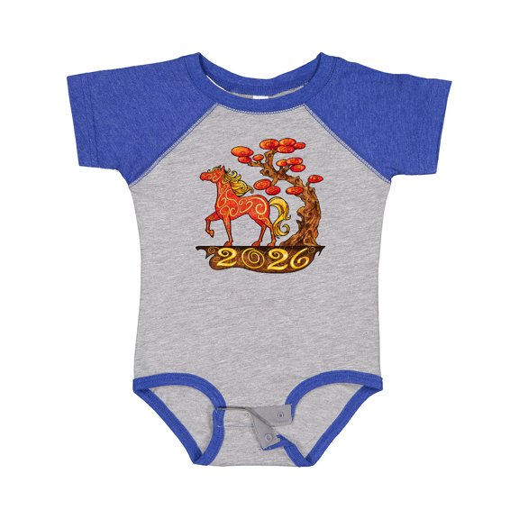 Inktastic 2026 Year of the Horse Happy New Year's Boys or Girls Baby Bodysuit