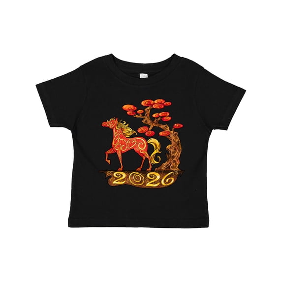 Inktastic 2026 Year of the Horse Happy New Year's Boys or Girls Toddler T-Shirt