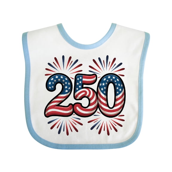 Inktastic 250 Patriotic July 4th Boys or Girls Baby Bib