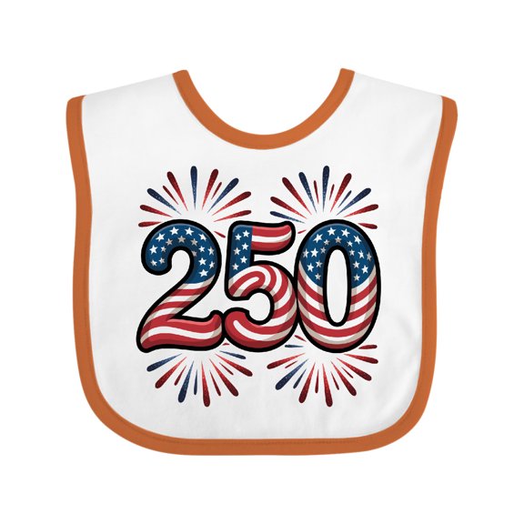 Inktastic 250 Patriotic July 4th Boys or Girls Baby Bib
