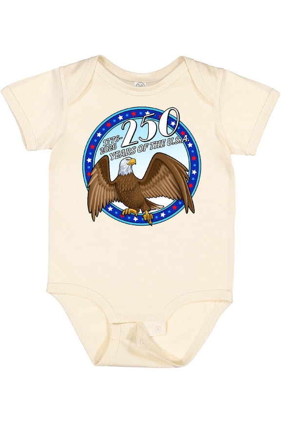 250th Years of the U.S.A. Fourth of July American Bald Eagle Boys or Girls Baby Bodysuit