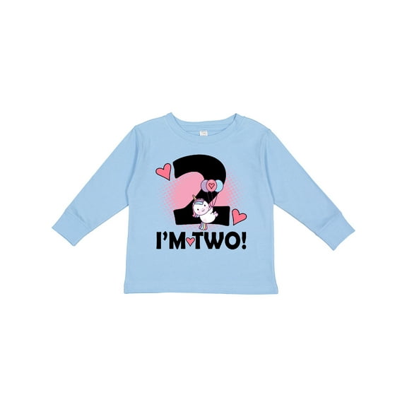 Inktastic 2nd Birthday 2 Year Old Girl Unicorn Girls Long Sleeve Toddler T-Shirt