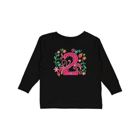 Inktastic 2nd Birthday 2 Year Old Girls Girls Long Sleeve Toddler T-Shirt