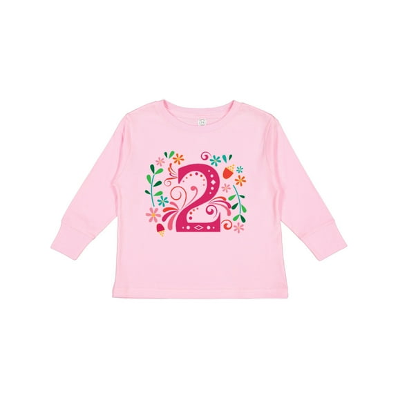 Inktastic 2nd Birthday 2 Year Old Girls Girls Long Sleeve Toddler T-Shirt