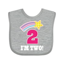 Inktastic 2nd Birthday 2 Year Old Girls Rainbow Star Girls Baby Bib