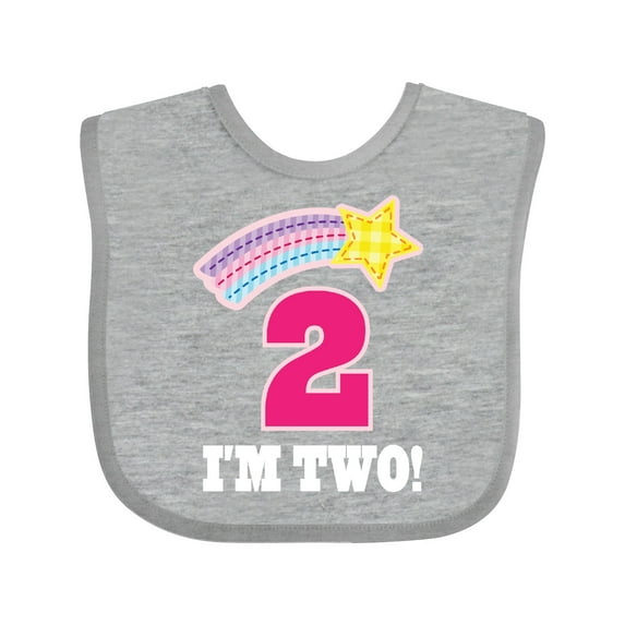 Inktastic 2nd Birthday 2 Year Old Girls Rainbow Star Girls Baby Bib