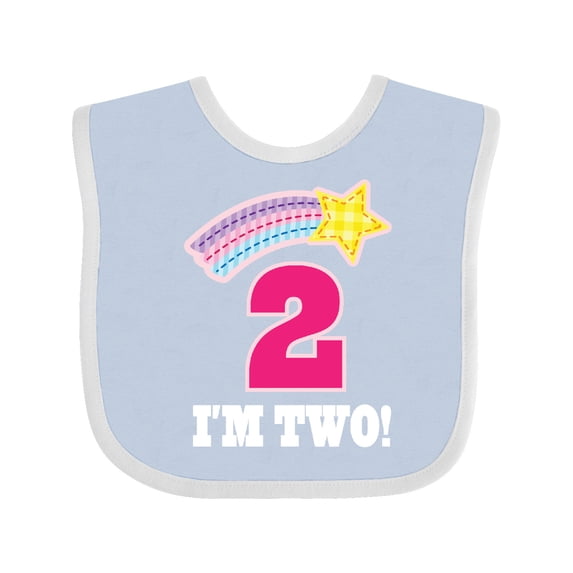 Inktastic 2nd Birthday 2 Year Old Girls Rainbow Star Girls Baby Bib
