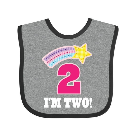 Inktastic 2nd Birthday 2 Year Old Girls Rainbow Star Girls Baby Bib
