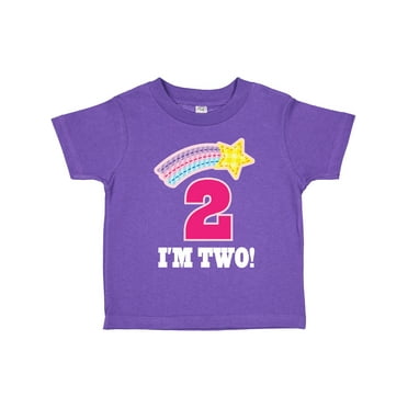 Inktastic 2nd Birthday 2 Year Old Girls Rainbow Star Girls Toddler T-Shirt