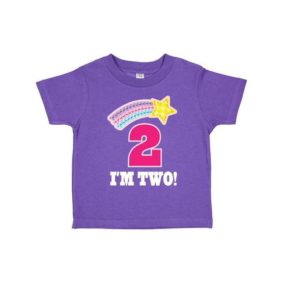 Inktastic 2nd Birthday 2 Year Old Girls Rainbow Star Girls Toddler T-Shirt