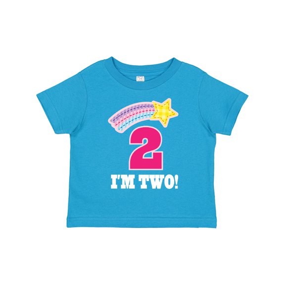 Inktastic 2nd Birthday 2 Year Old Girls Rainbow Star Girls Toddler T-Shirt