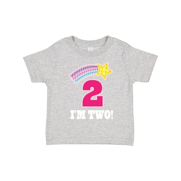 Inktastic 2nd Birthday 2 Year Old Girls Rainbow Star Girls Toddler T-Shirt