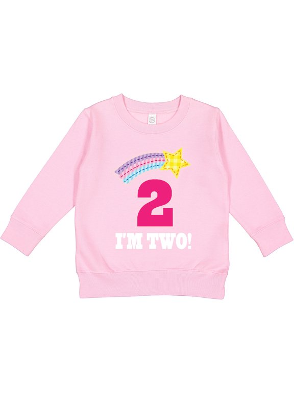 Inktastic 2nd Birthday 2 Year Old Girls Rainbow Star Toddler Sweatshirt