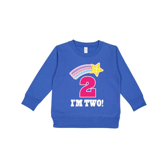 Inktastic 2nd Birthday 2 Year Old Girls Rainbow Star Toddler Sweatshirt