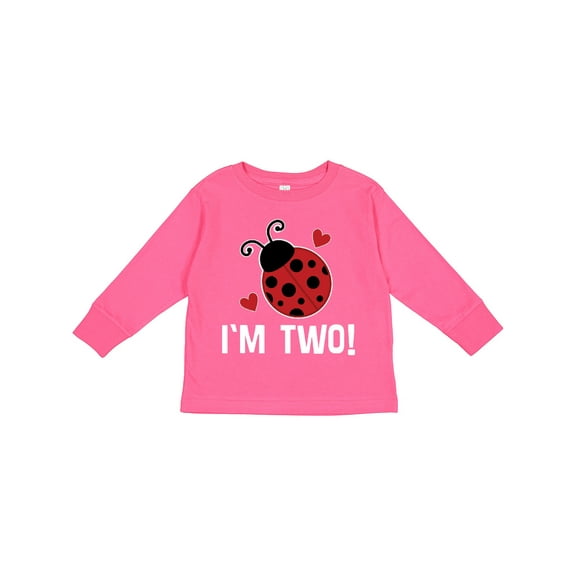 Inktastic 2nd Birthday 2 Year Old Ladybug Girls Long Sleeve Toddler T-Shirt