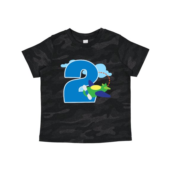Inktastic 2nd Birthday Airplane Boys 2 Year Old Boys Toddler T-Shirt