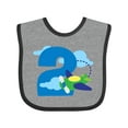 thumbnail image 1 of Inktastic 2nd Birthday Airplane Pilot Boys Baby Bib, 1 of 4