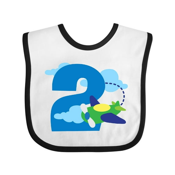 Inktastic 2nd Birthday Airplane Pilot Boys Baby Bib