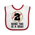 thumbnail image 1 of Inktastic 2nd Birthday Baseball 2 Year Old Boy Boys or Girls Baby Bib, 1 of 4
