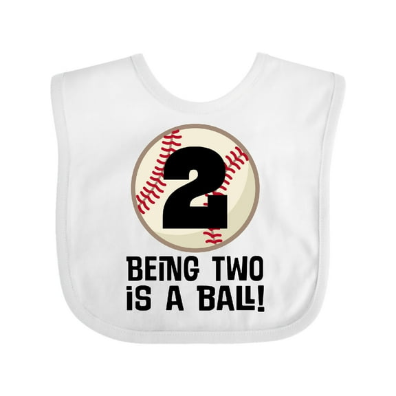 Inktastic 2nd Birthday Baseball 2 Year Old Boy Boys or Girls Baby Bib