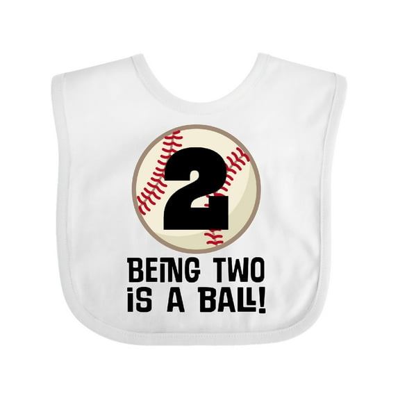 Inktastic 2nd Birthday Baseball 2 Year Old Boy Boys or Girls Baby Bib