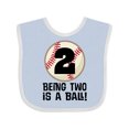 thumbnail image 1 of Inktastic 2nd Birthday Baseball 2 Year Old Boy Boys or Girls Baby Bib, 1 of 4