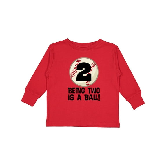 Inktastic 2nd Birthday Baseball 2 Year Old Boy Boys or Girls Long Sleeve Toddler T-Shirt