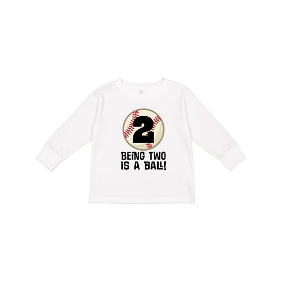 Inktastic 2nd Birthday Baseball 2 Year Old Boy Boys or Girls Long Sleeve Toddler T-Shirt
