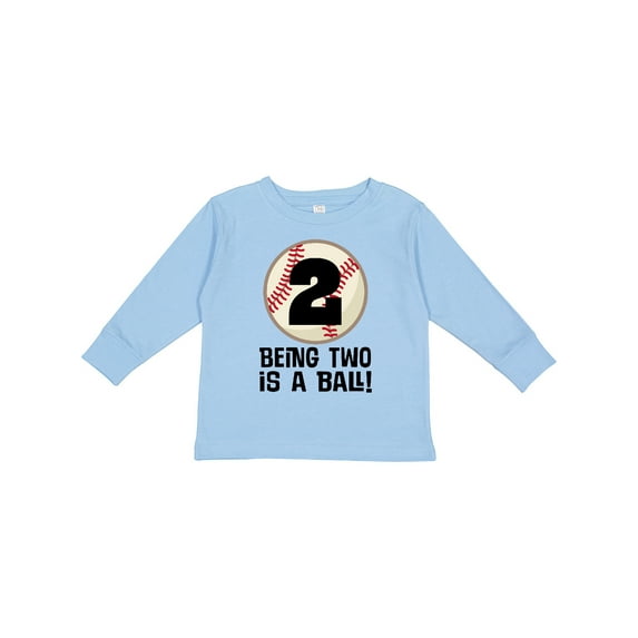 Inktastic 2nd Birthday Baseball 2 Year Old Boy Boys or Girls Long Sleeve Toddler T-Shirt