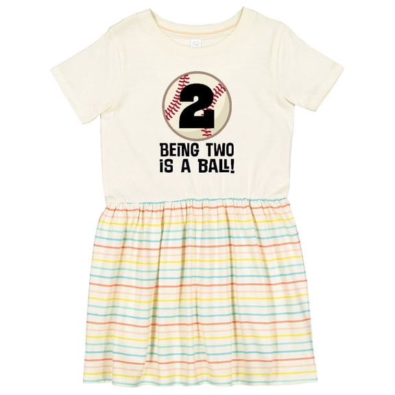 Inktastic 2nd Birthday Baseball 2 Year Old Boy Girls Toddler Dress