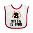 thumbnail image 1 of Inktastic 2nd Birthday Baseball Party Boys Boys Baby Bib, 1 of 4