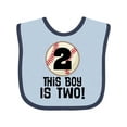 thumbnail image 1 of Inktastic 2nd Birthday Baseball Party Boys Boys Baby Bib, 1 of 4