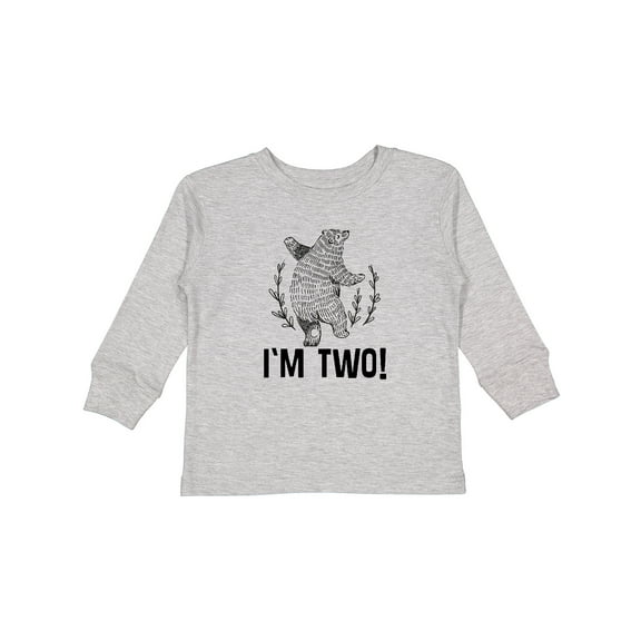 Inktastic 2nd Birthday Bear 2 Year Old Boy Boys or Girls Long Sleeve Toddler T-Shirt