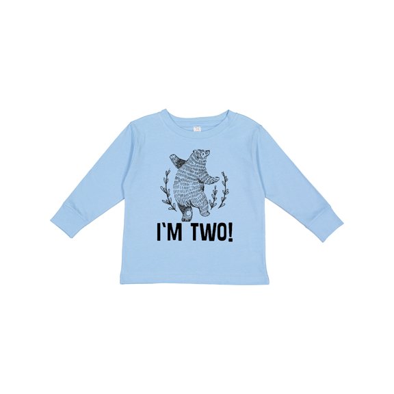 Inktastic 2nd Birthday Bear 2 Year Old Boy Boys or Girls Long Sleeve Toddler T-Shirt