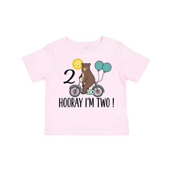 Inktastic 2nd Birthday Bear on Bicycle 2 Year Old Boys or Girls Toddler T-Shirt