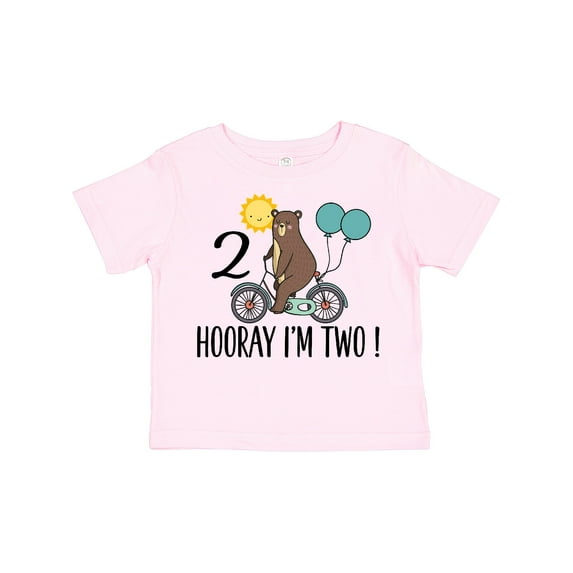 Inktastic 2nd Birthday Bear on Bicycle 2 Year Old Boys or Girls Toddler T-Shirt