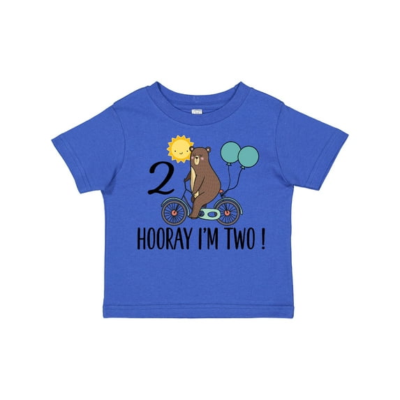 Inktastic 2nd Birthday Bear on Bicycle 2 Year Old Boys or Girls Toddler T-Shirt