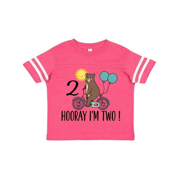 Inktastic 2nd Birthday Bear on Bicycle 2 Year Old Boys or Girls Toddler T-Shirt